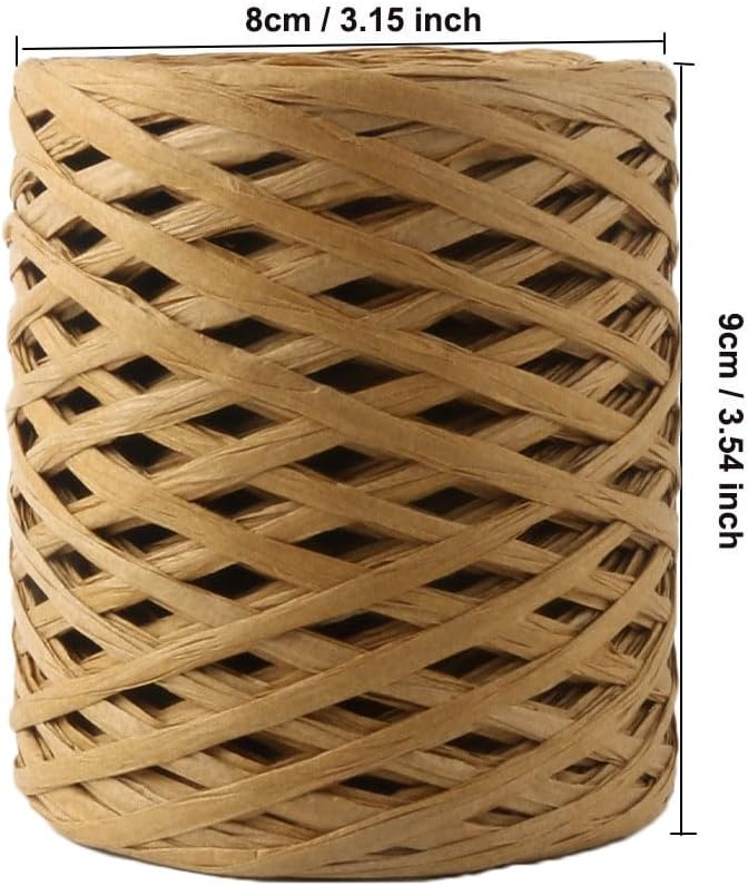 ALLWSLucky 656 FT Raffia Paper Craft Ribbon,Colored Packing Paper String for Gift Wrapping,Party Decor and DIY Decoration (Brown) - Image 4